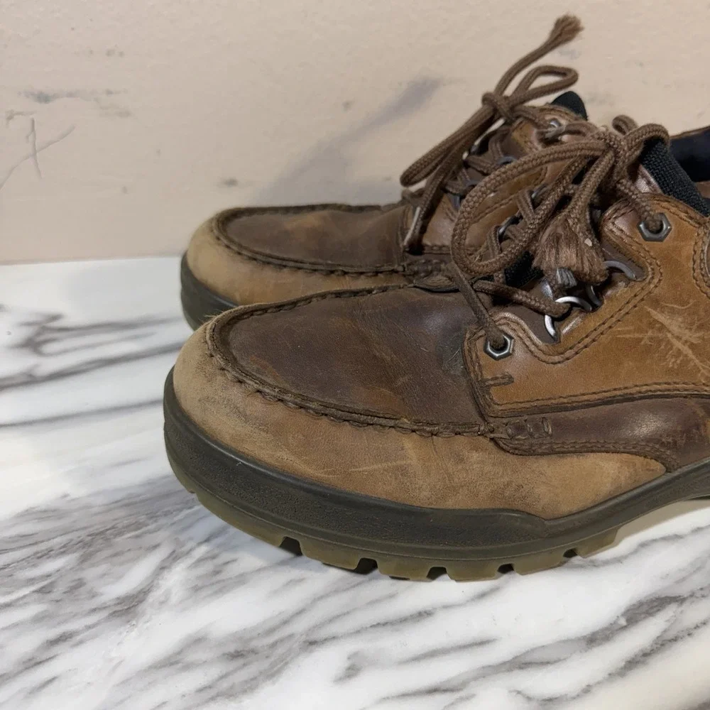 ECCO Men's Track 25 Low GORETEX Brown Leather Sz 10-10.5 44 Hiking‎ Outdoors